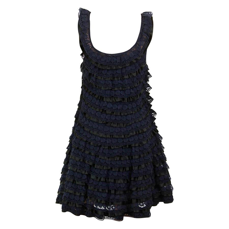Navy blue lace crochet dress