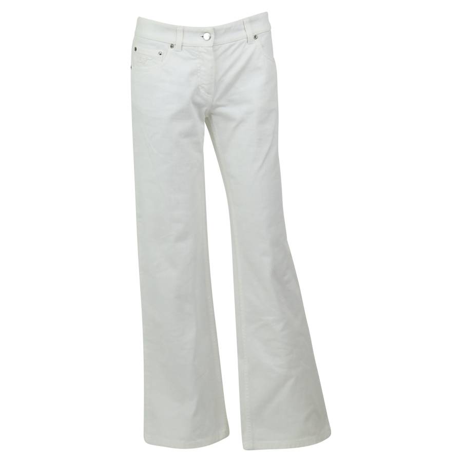 White straight cut jeans