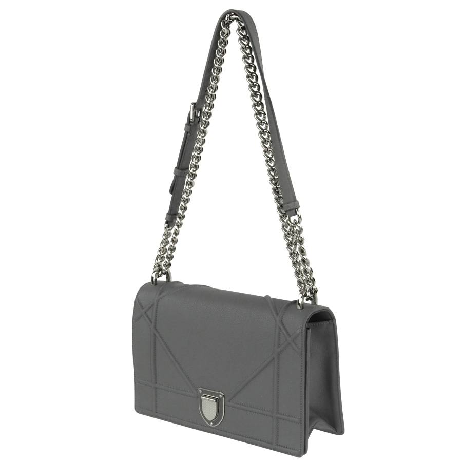 Diorama bag in grey leather