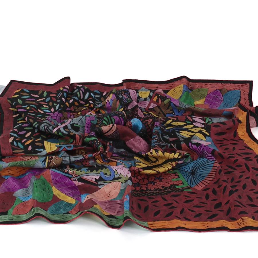 Foulard multicolore en soie