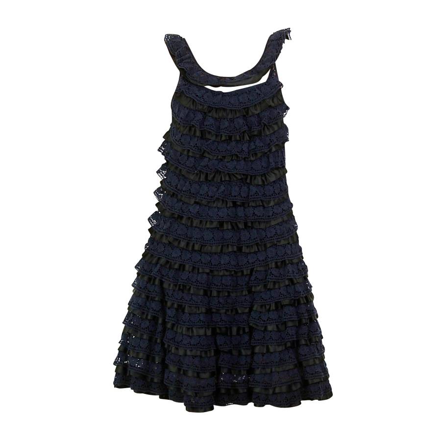 Navy blue lace crochet dress