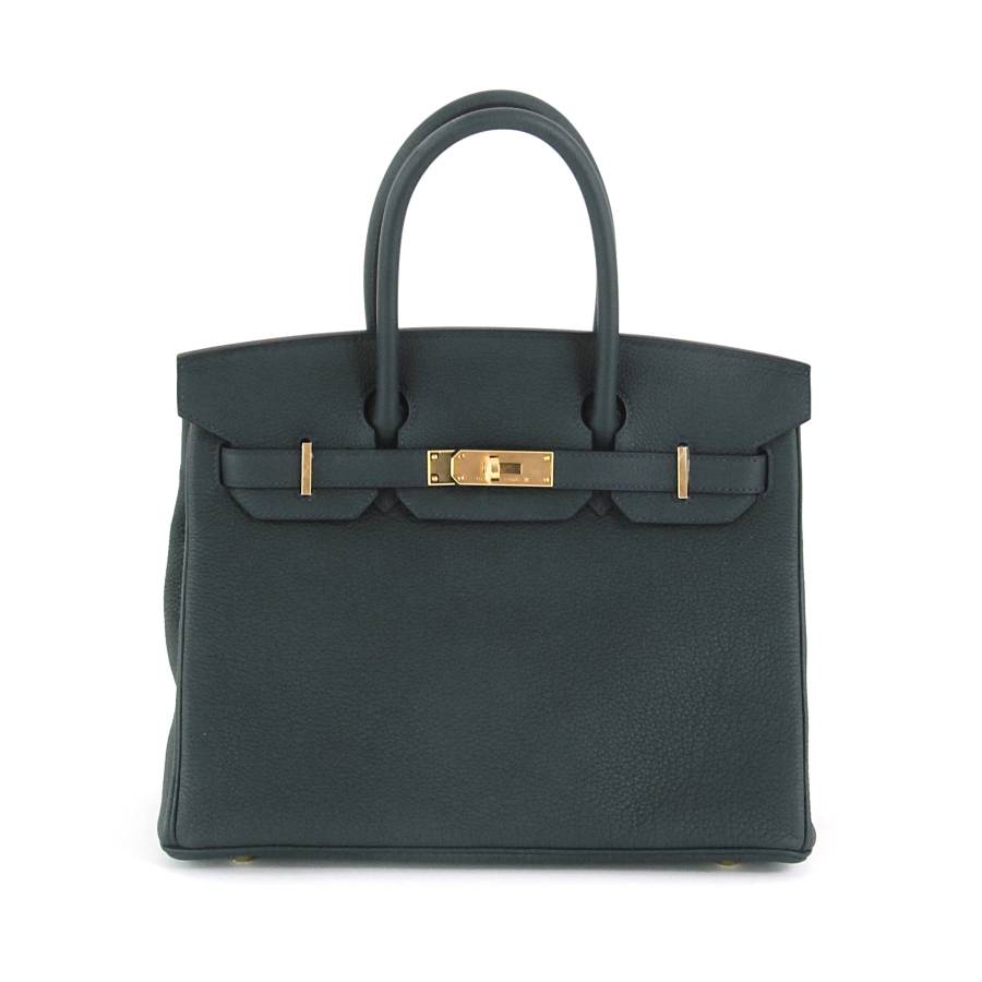 Hermès Birkin bag 30 leather Togo rousseau green
