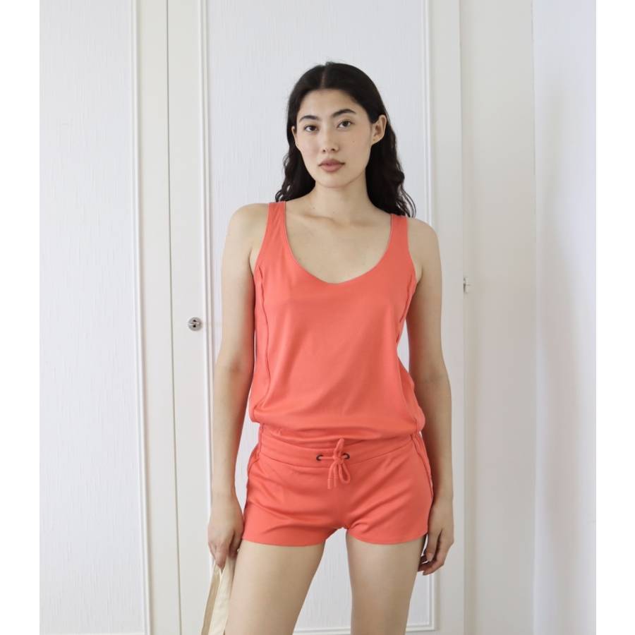 Orange short jumpsuit