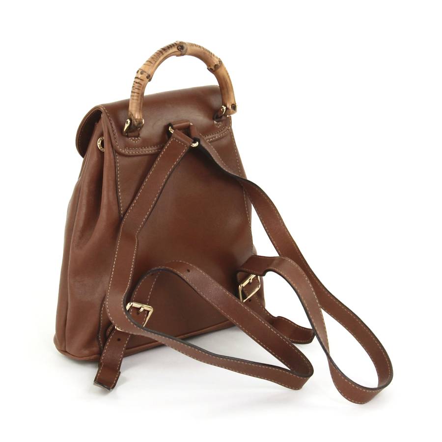 Brown leather backpack