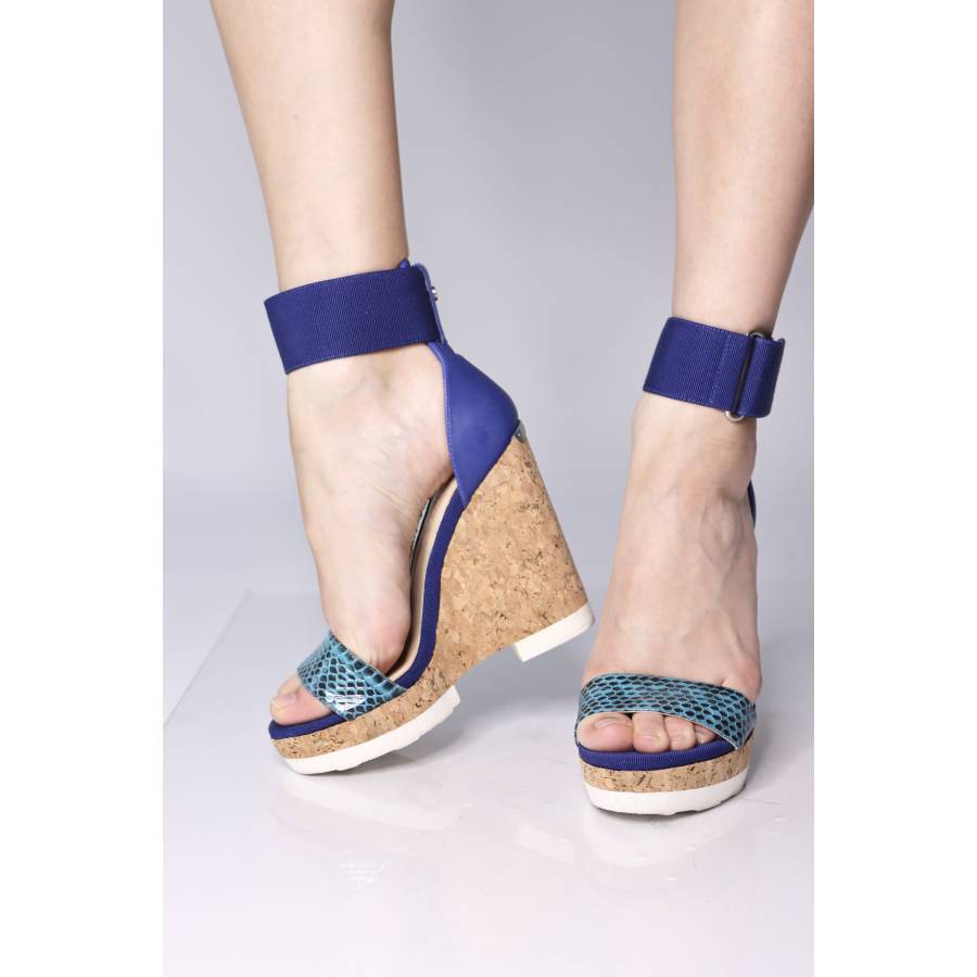 Sandales bleues bi-matière