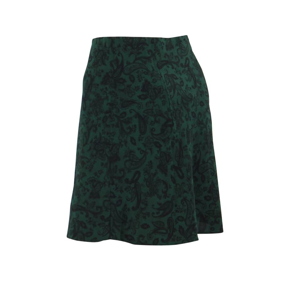 Black and green silk skirt