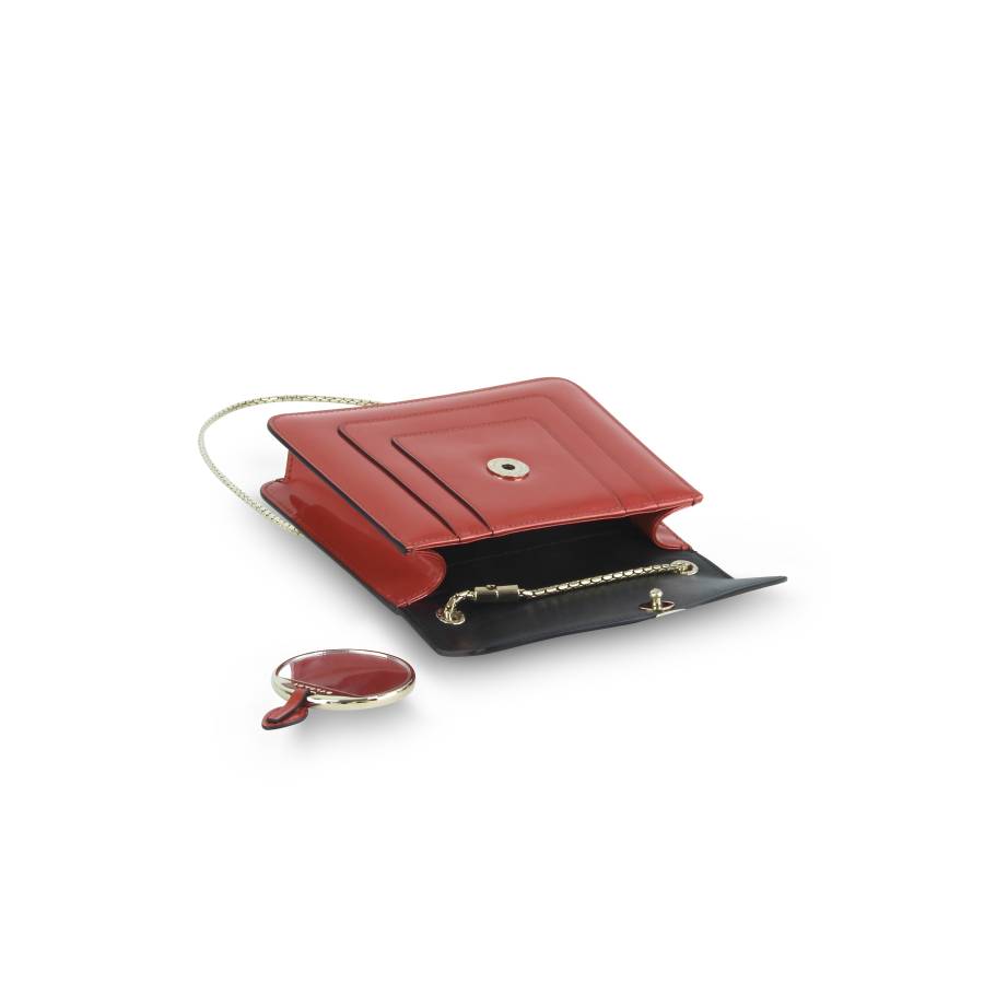 Serpenti bag in red patent leather