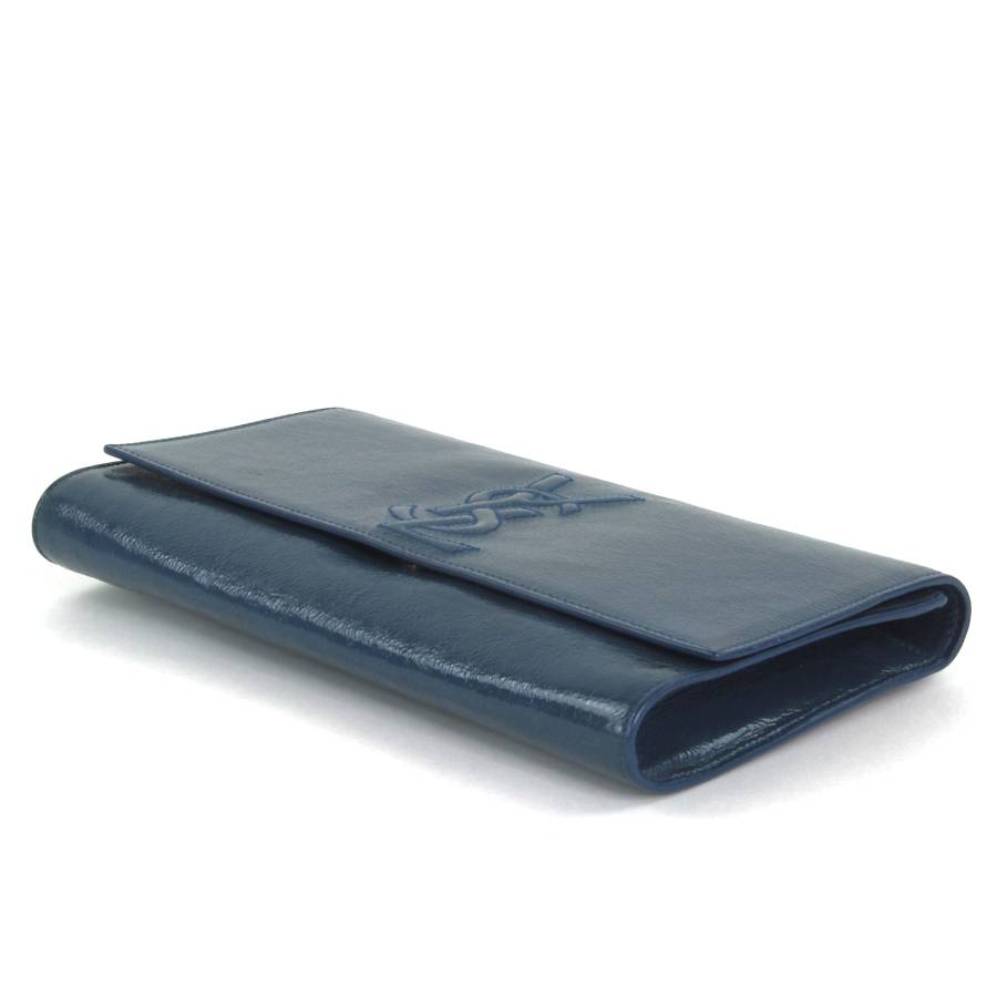 Blue leather pouch