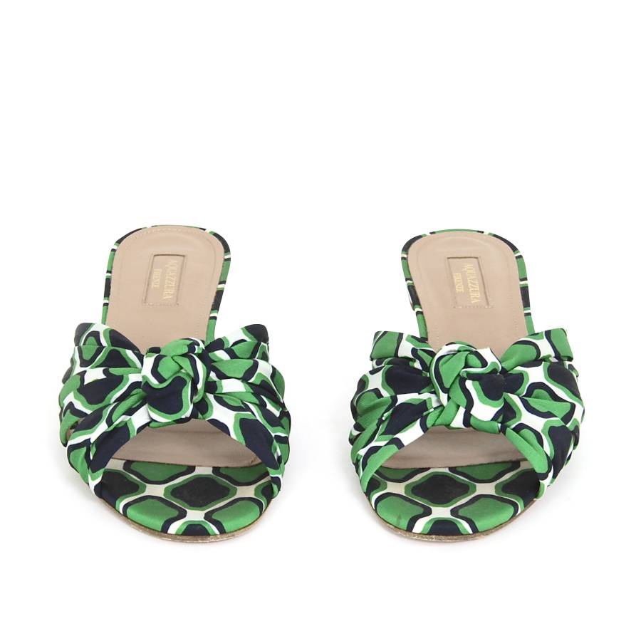 Green and blue mules