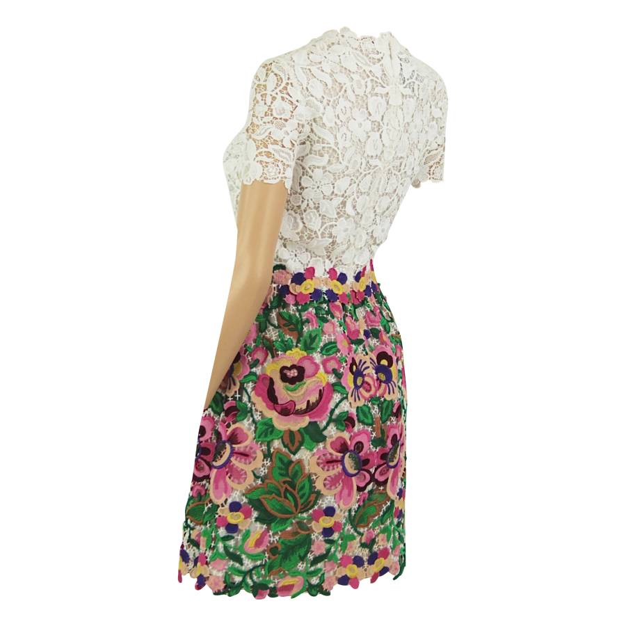 Dress with green and pink flowers