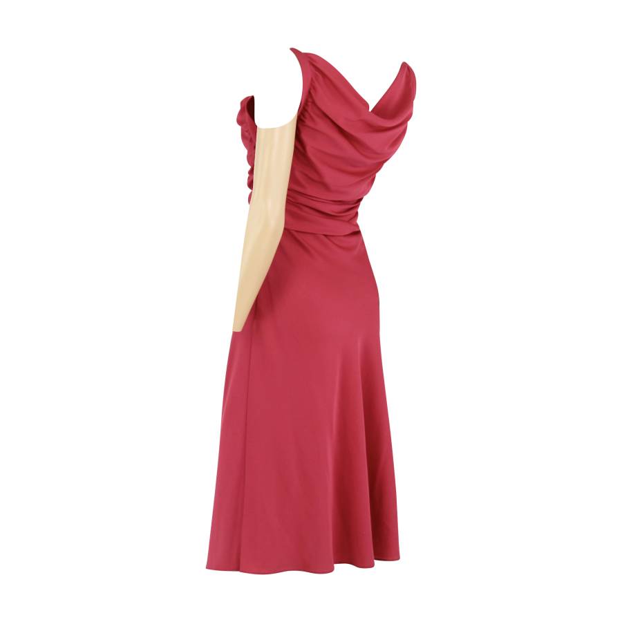 Red silk dress