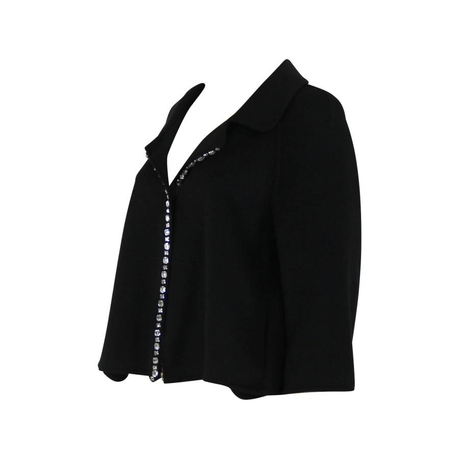 Black jacket embellished with rhinestones