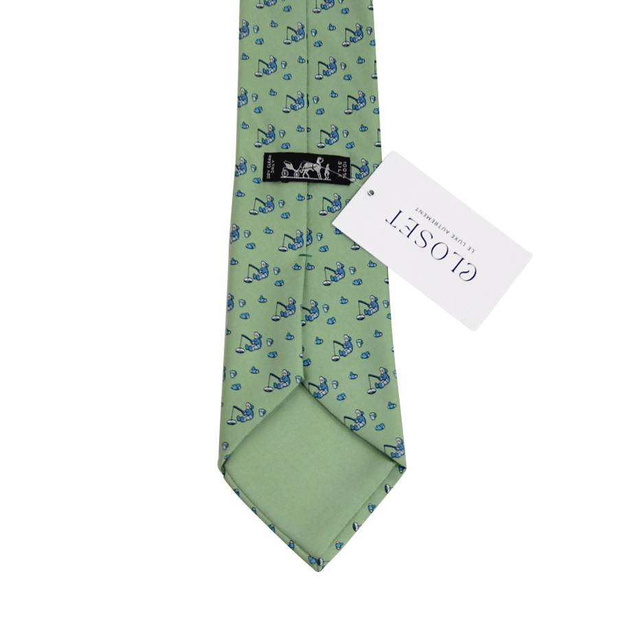 Pastel green silk tie