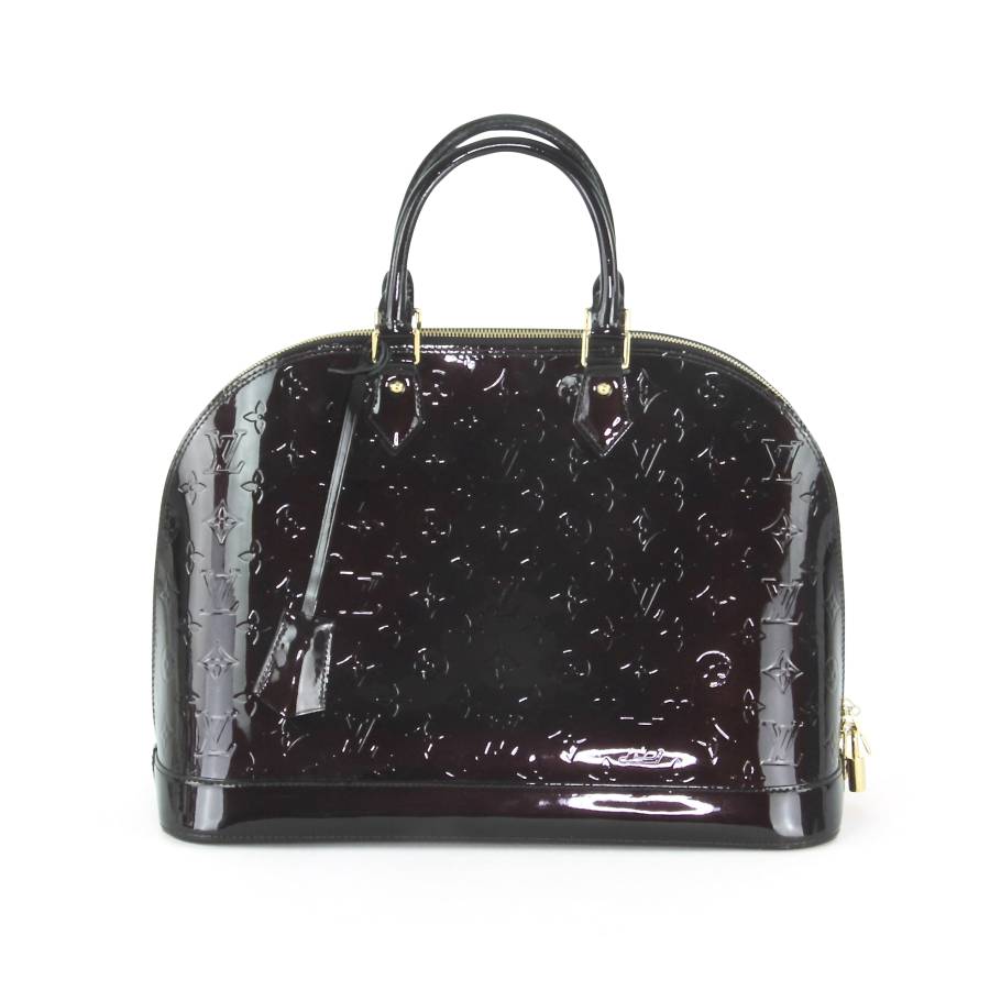 Alma patent leather handbag Louis Vuitton Purple in Patent leather