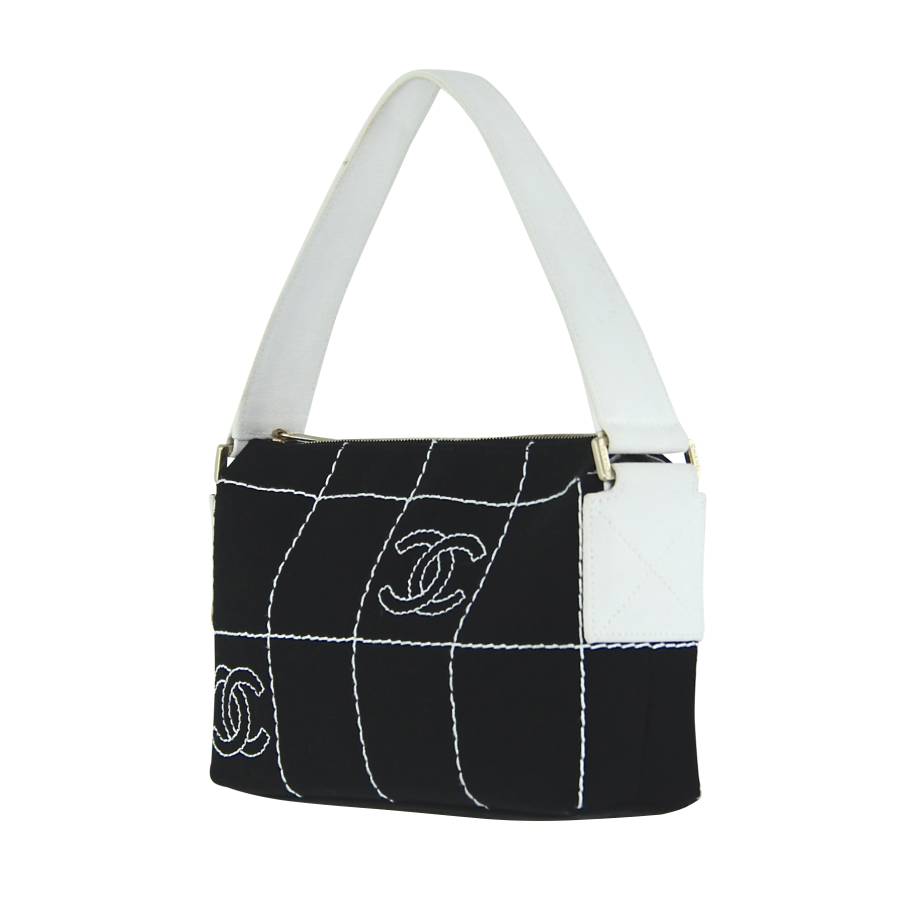 Black and white fabric bag