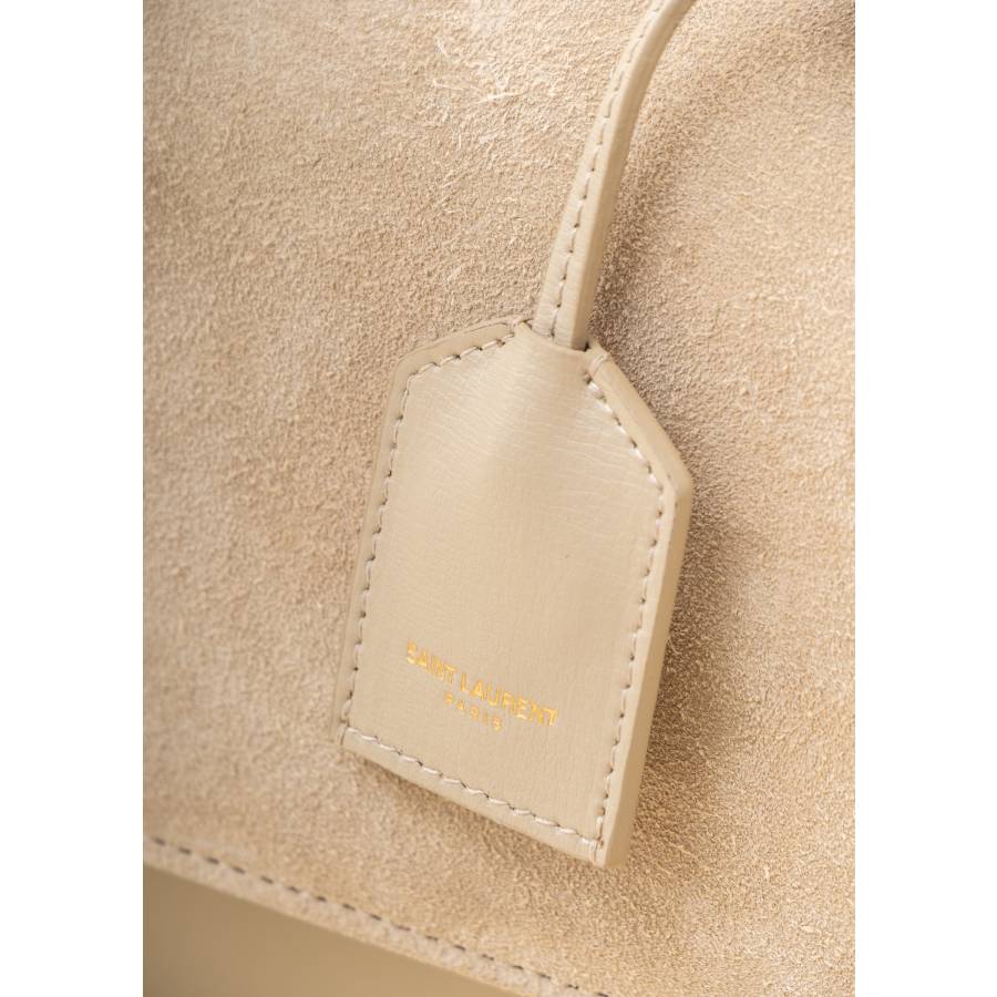 Sunset bag in beige leather and suede