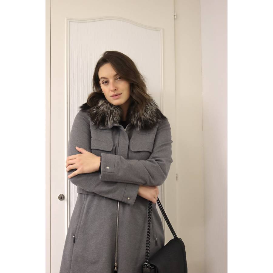 Light grey cashmere coat