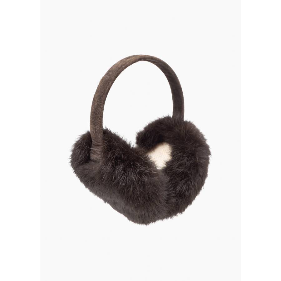 Suede and fur ear muffs