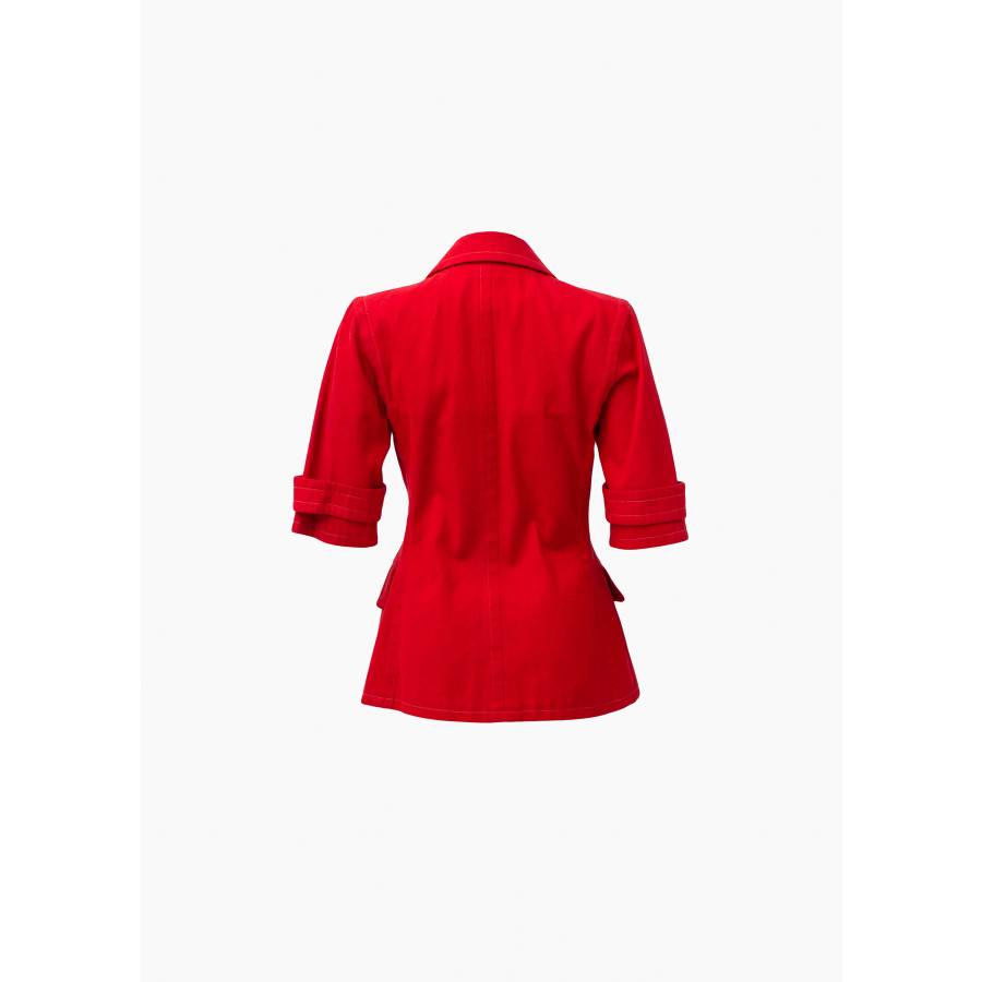 Red blazer 3/4 sleeves