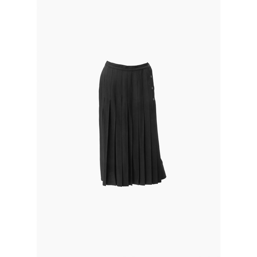 Black pleated skirt in viscose and acetate
