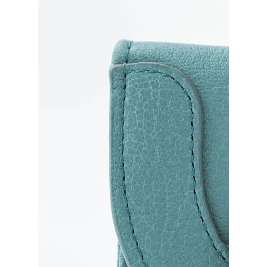 Sky blue leather wallet