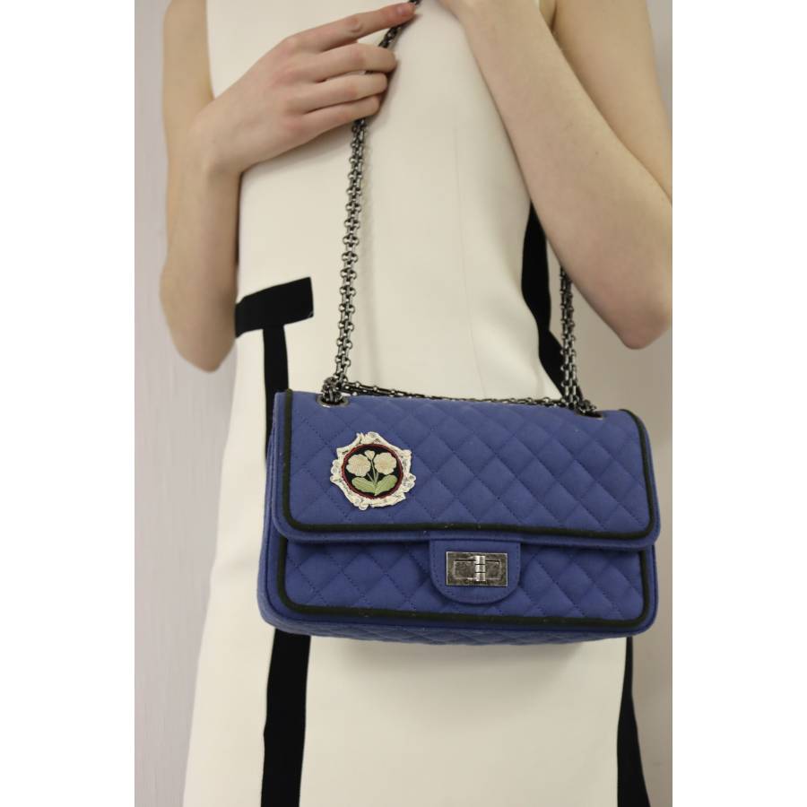 Chanel 2.55 bag in blue wool