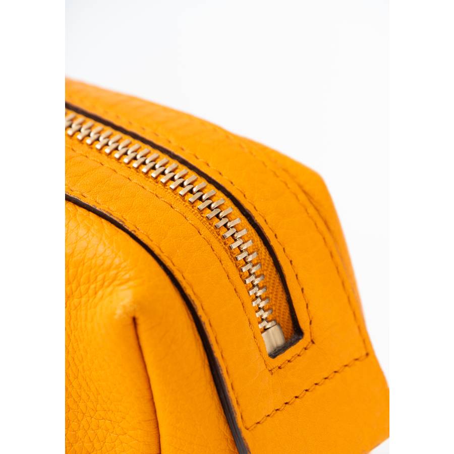 Orange leather wallet