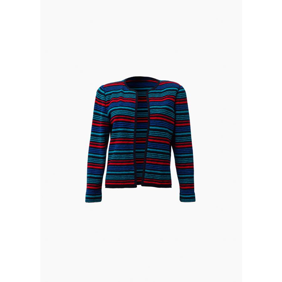 Black, blue and red cardigan