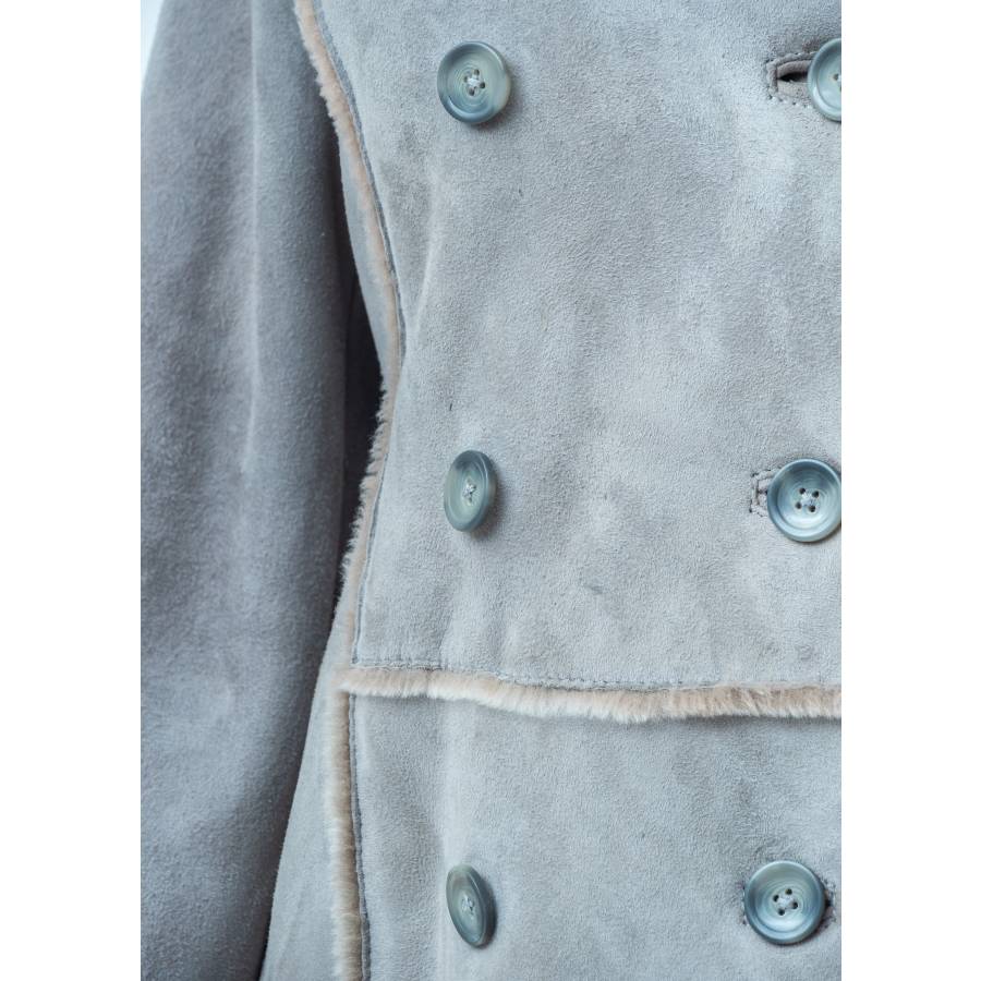 Jacke aus grauem Schaffell Beige