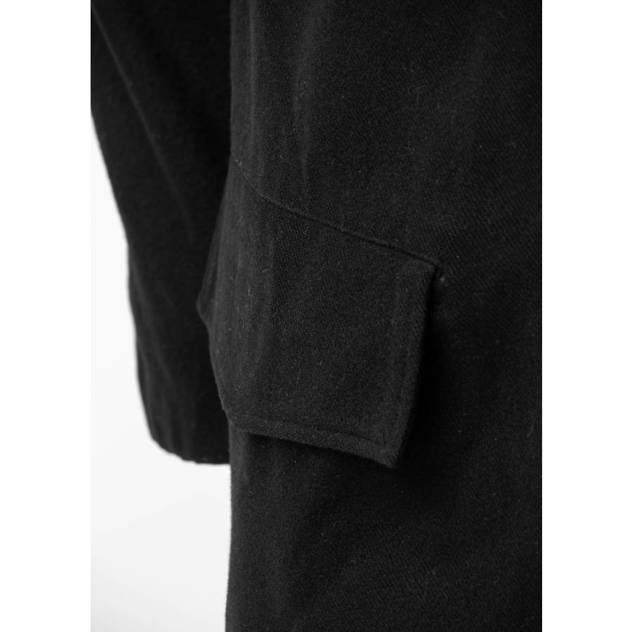 Black polyamide and cotton coat