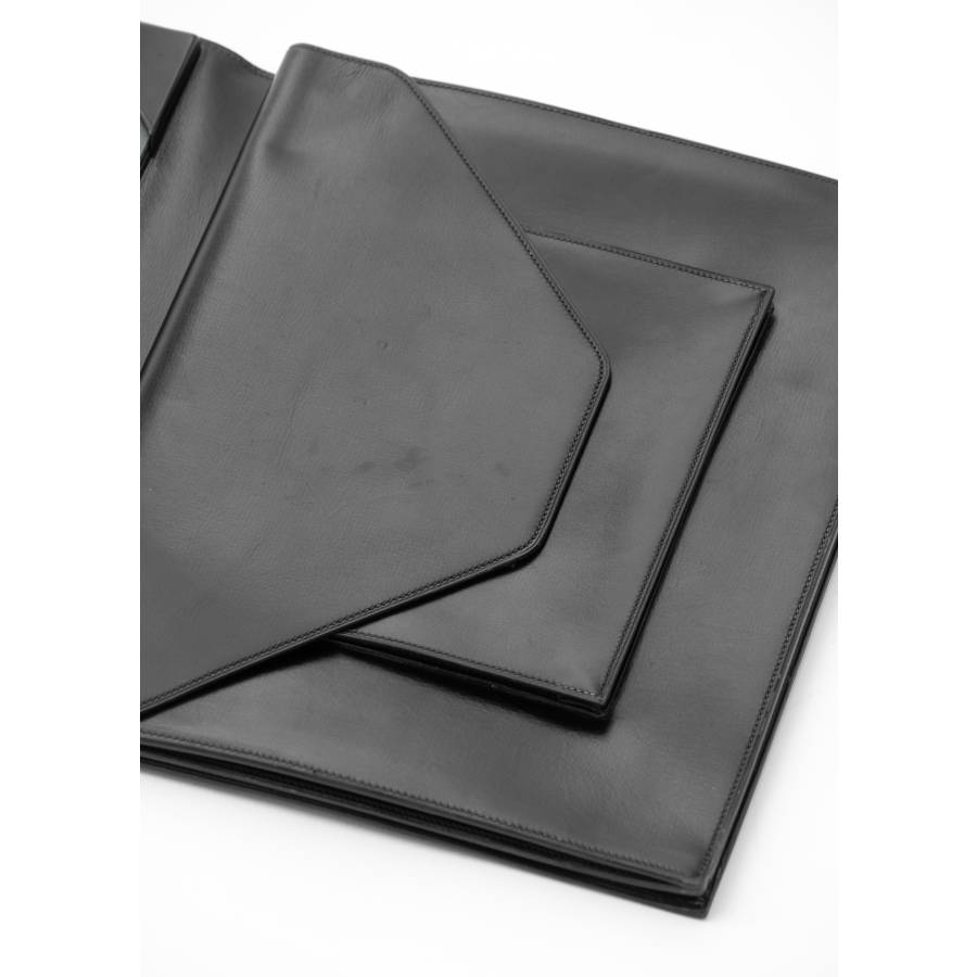 Black leather document case
