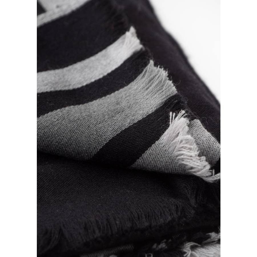 Schal aus Wolle, Kaschmir und Seide schwarz