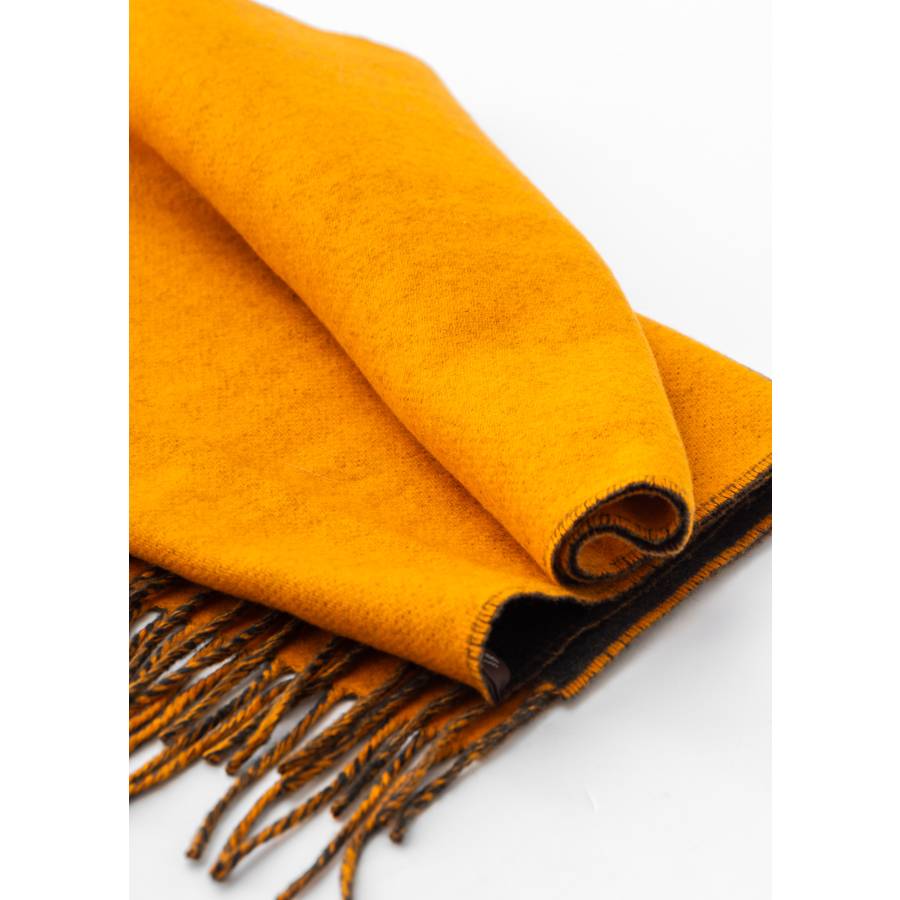 Grey and orange cashmere scarf