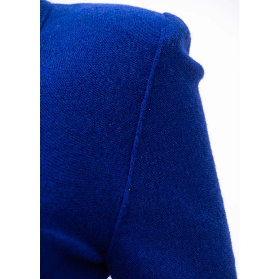 Blue epaulette sweater with bow tie