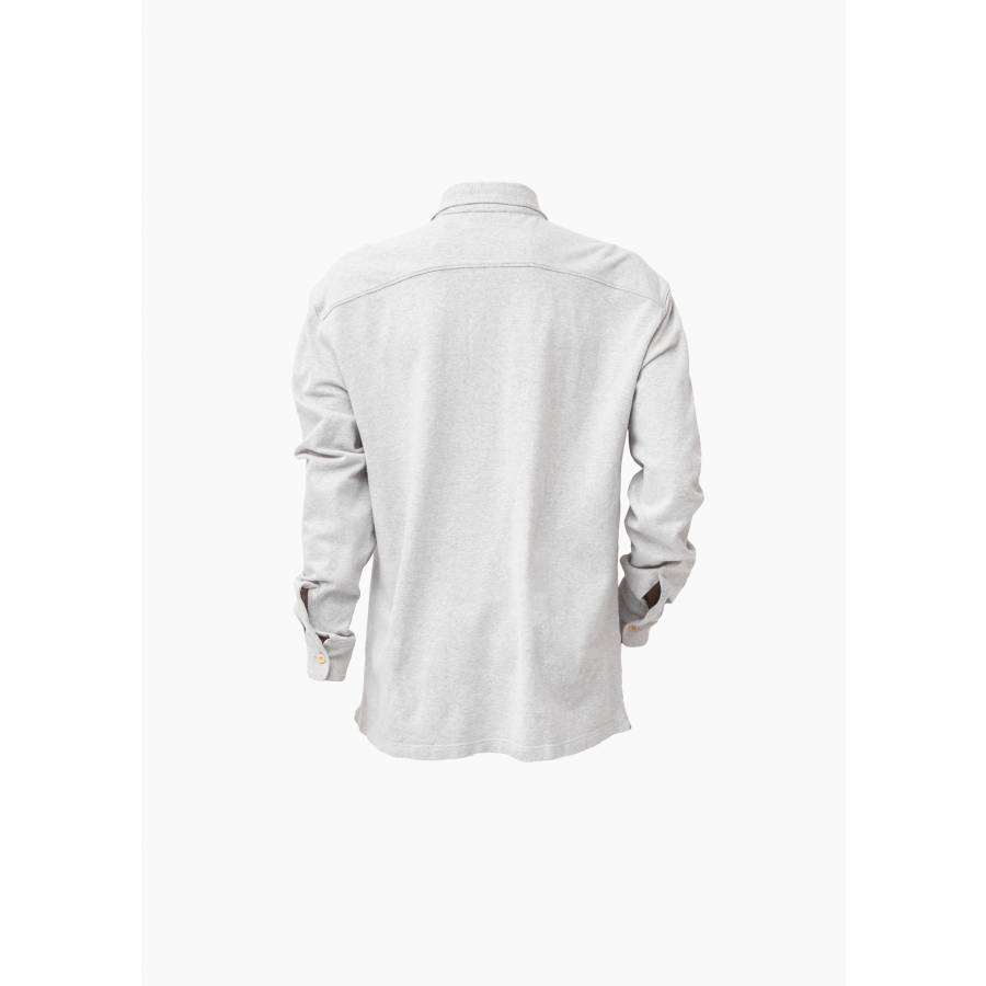Grey cotton long-sleeved shirt