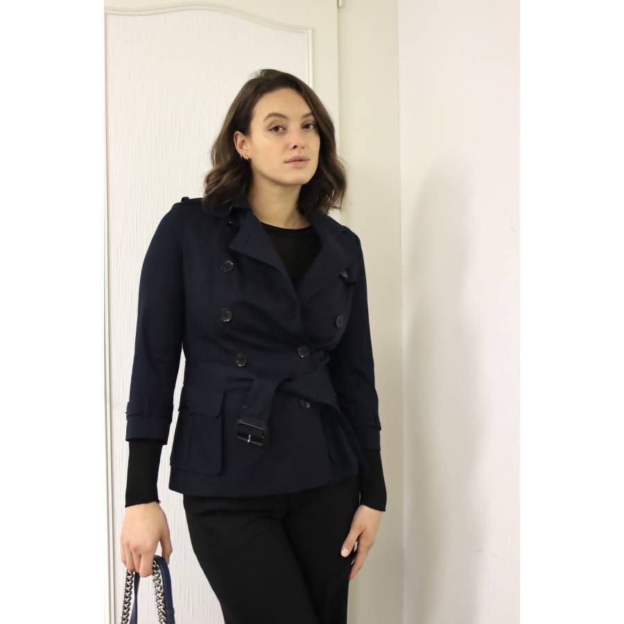 Burberry navy blue trench coat