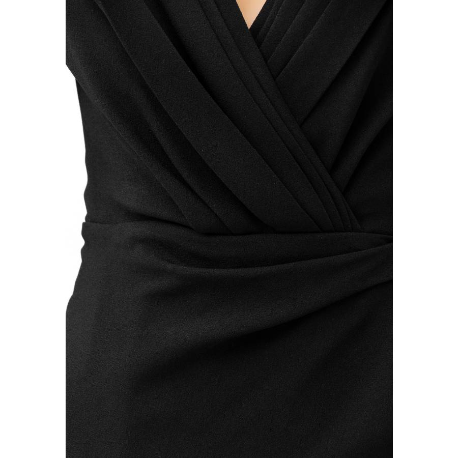 Black dress in acetate, viscose and silk