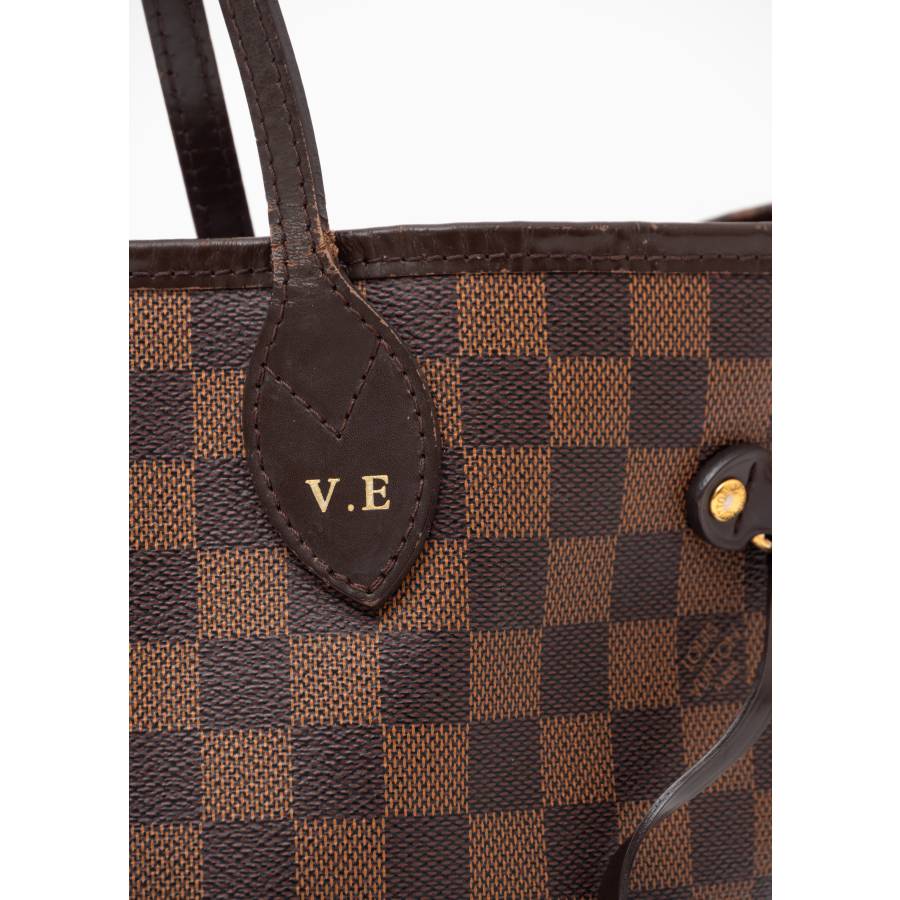 Neverfull Louis Vuitton Tasche in braunem Schachbrettmuster