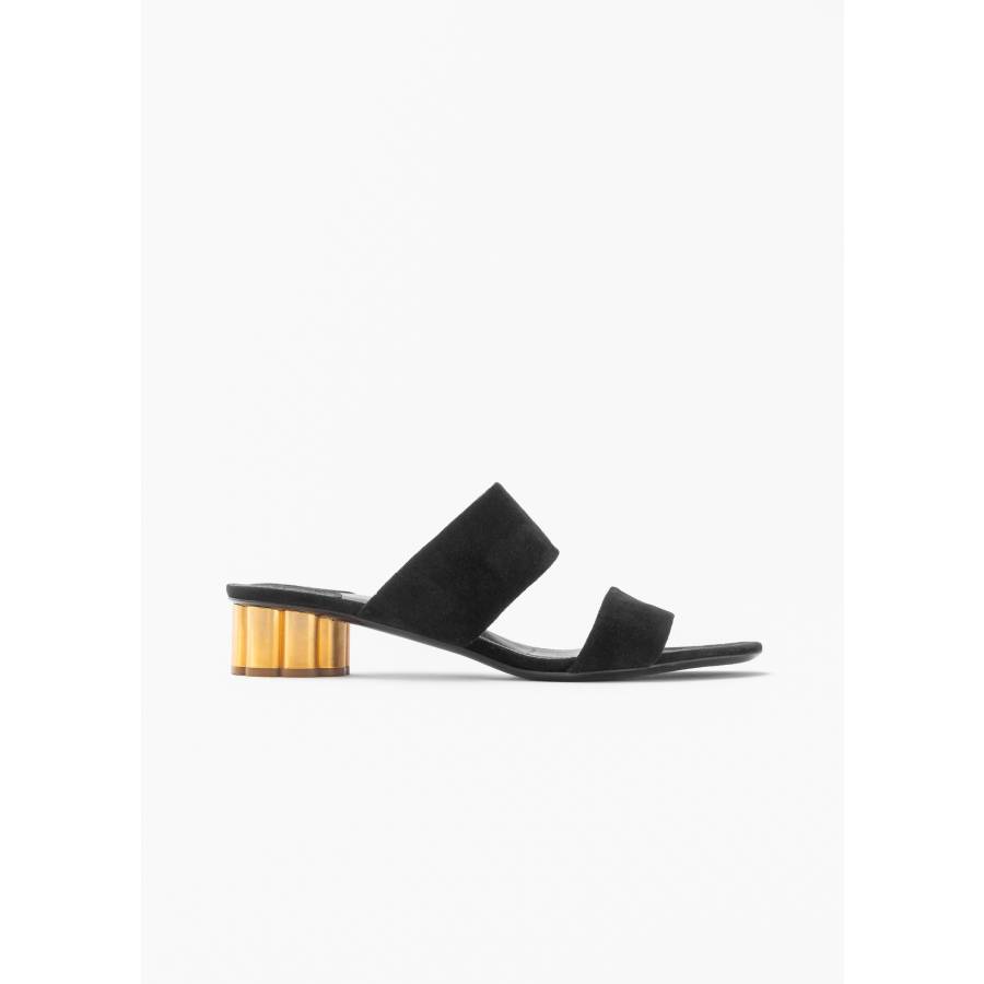 Black suede sandals