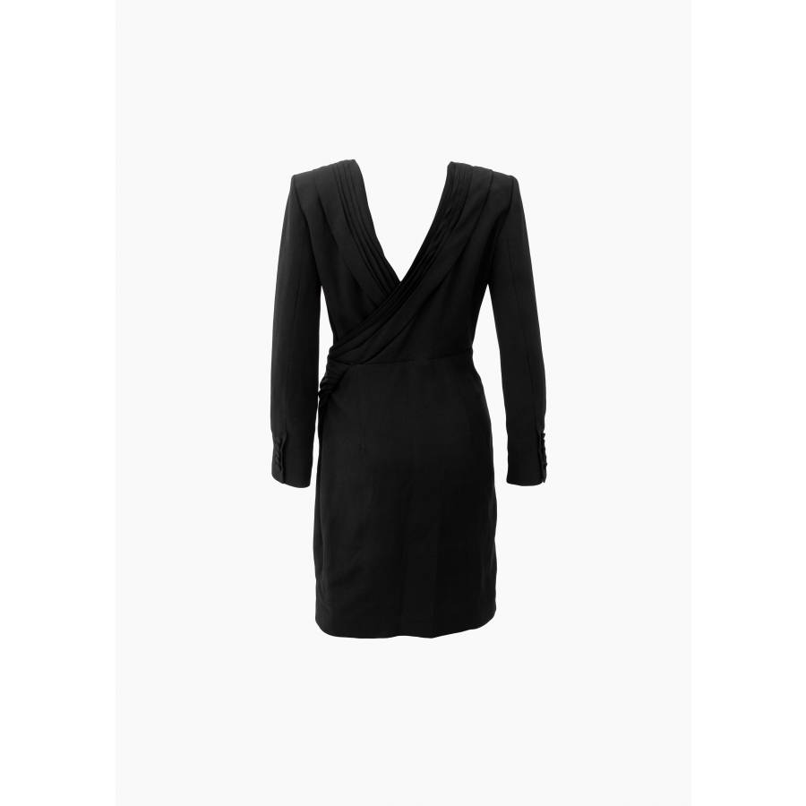 Schwarzes Kleid aus Acetat, Viskose und Seide