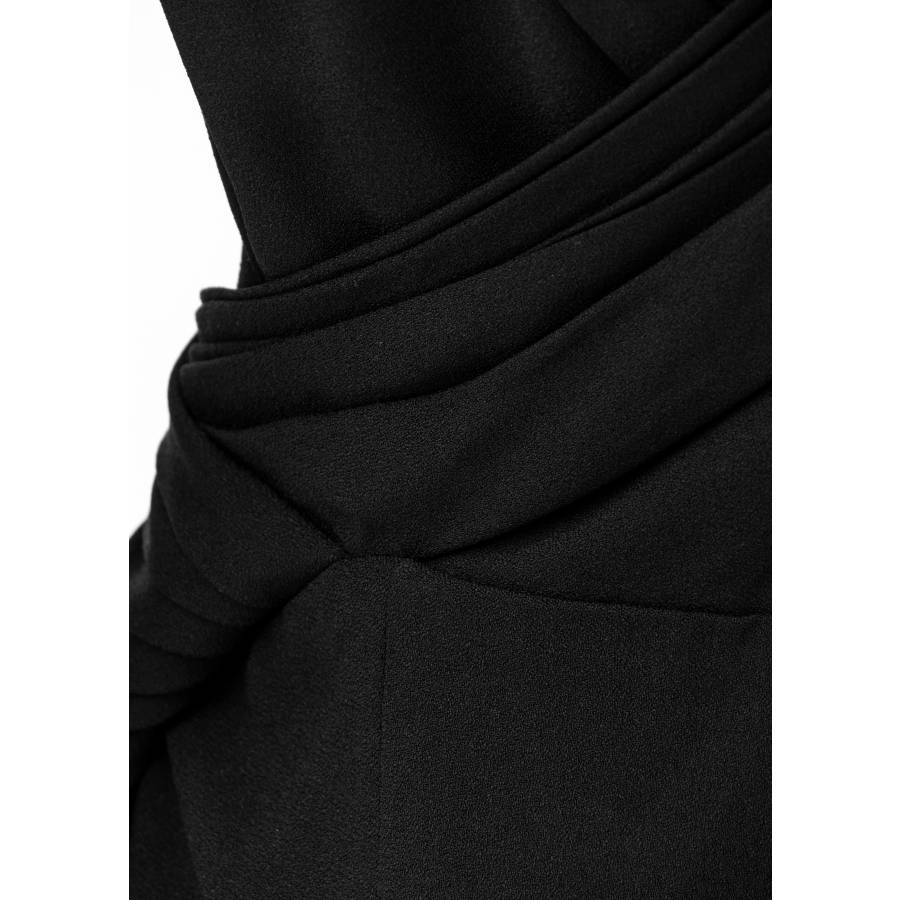 Schwarzes Kleid aus Acetat, Viskose und Seide