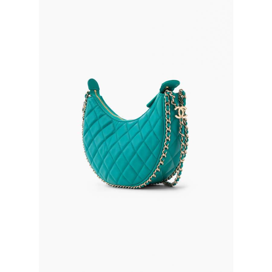 Demi Lune bag in green leather