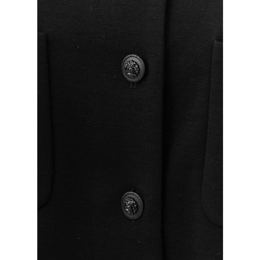 Schwarze Jacke aus Wolle und Baumwolle