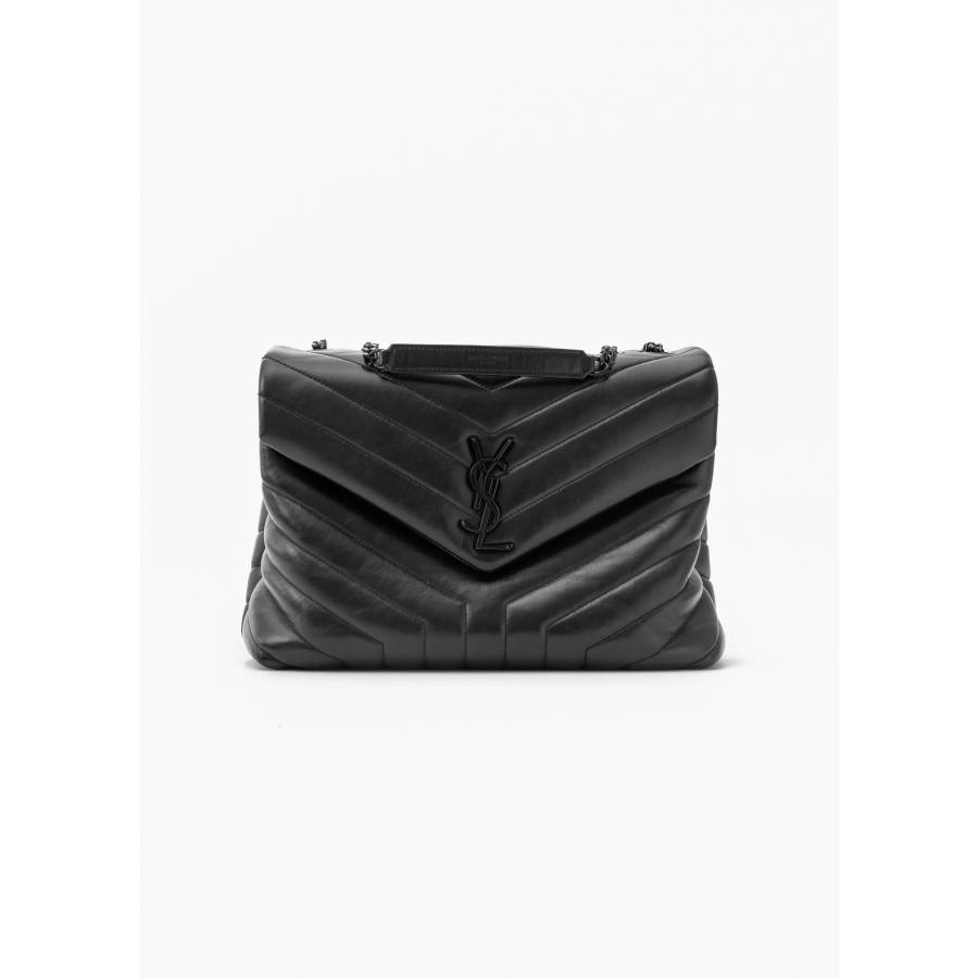 Loulou-Tasche aus schwarzem Leder