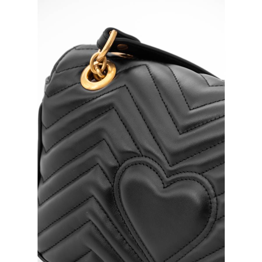 Marmont-Tasche aus schwarzem Leder