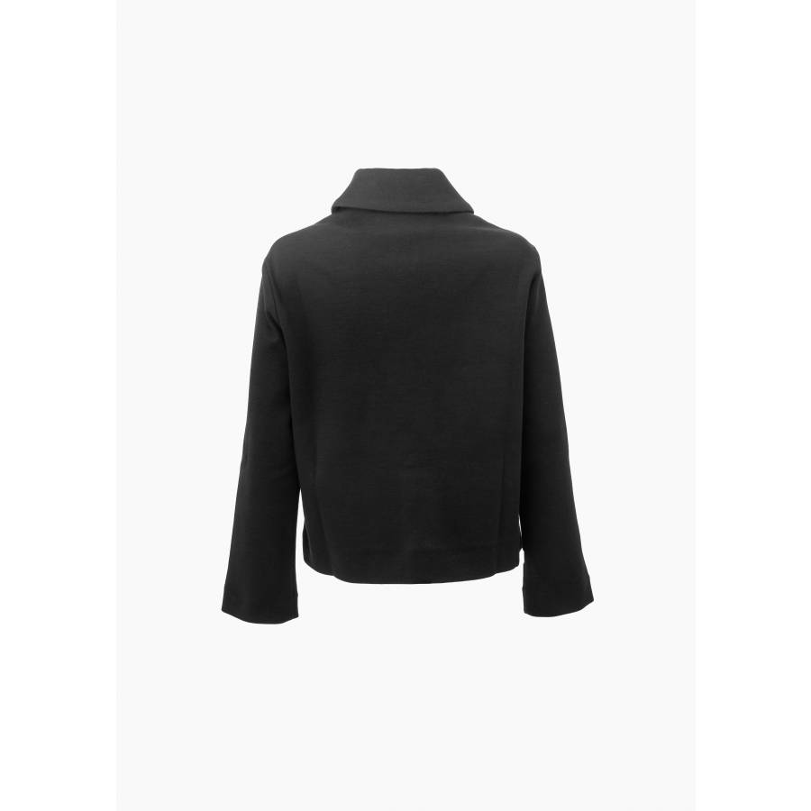 Black wool and cotton jacket