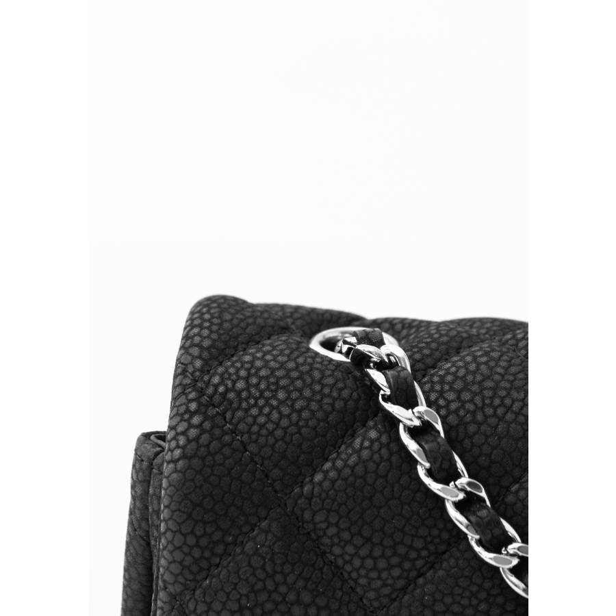 Tasche Classic extra mini aus genarbtem Leder schwarz