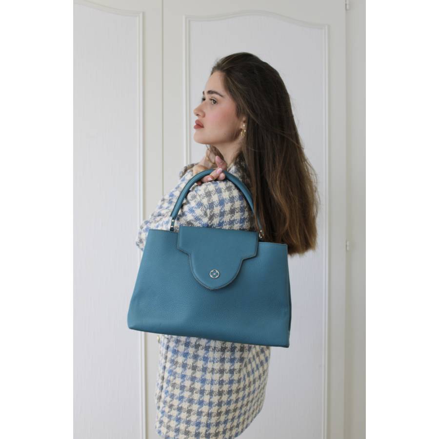 Capucine bag in turquoise leather