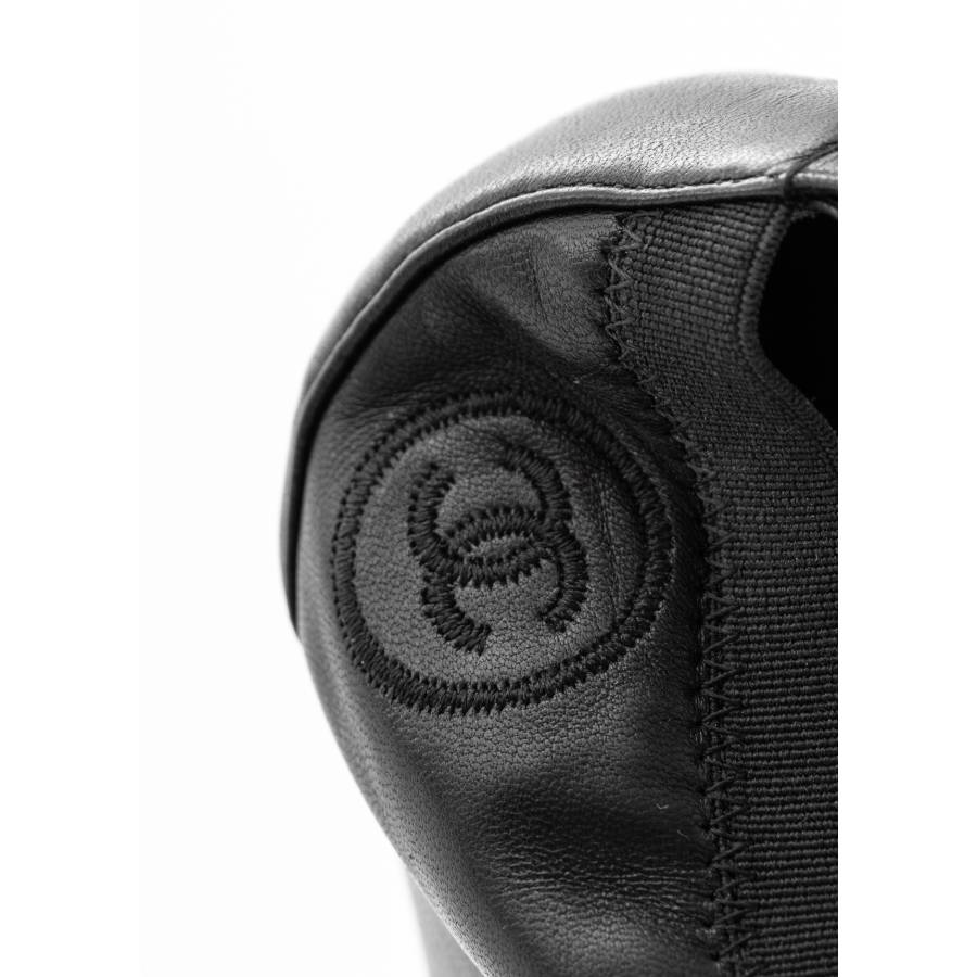 Black leather heels