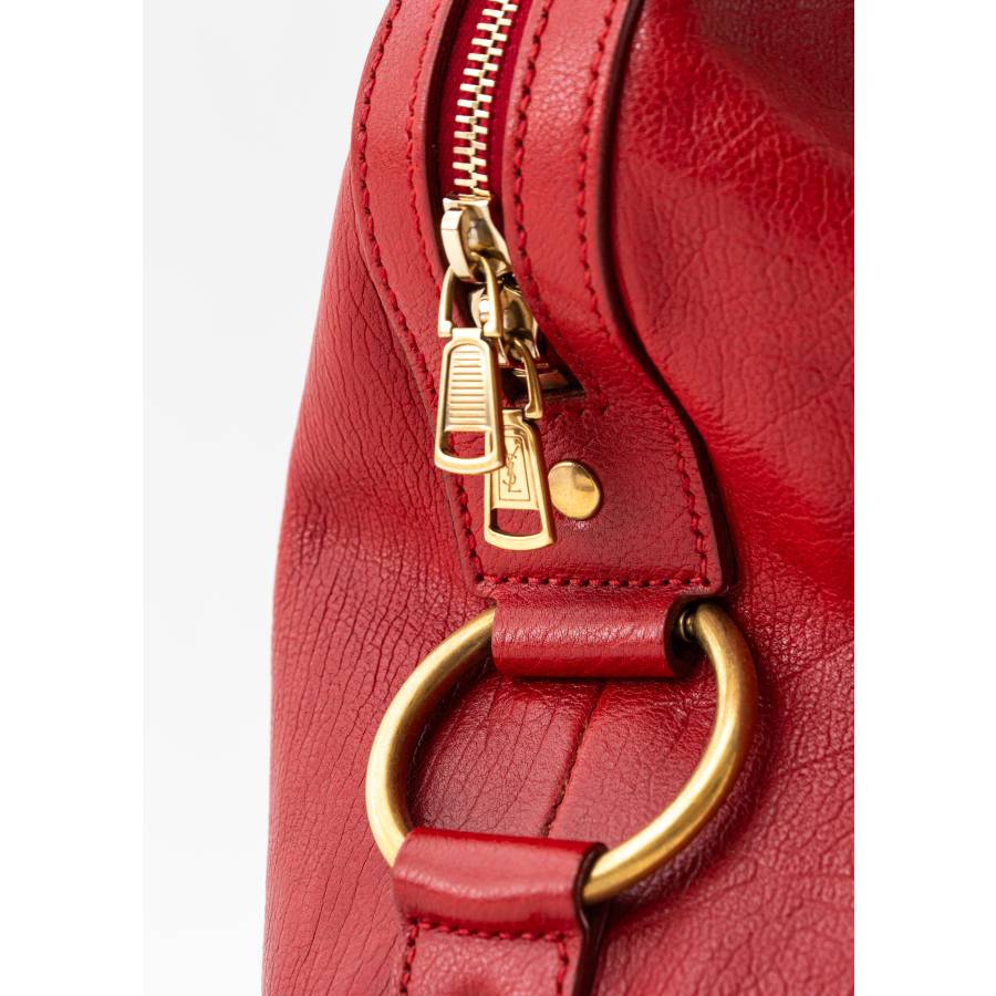 Rote Muse-Tasche aus Leder